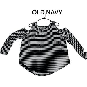 OLD NAVY striped cold shoulder top